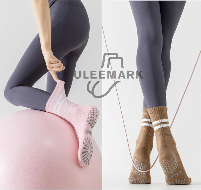 ULEEMARK Store Womens Pilates Non slip Yoga Socks Dance Gym Exercise Ankle Socks - Image 4